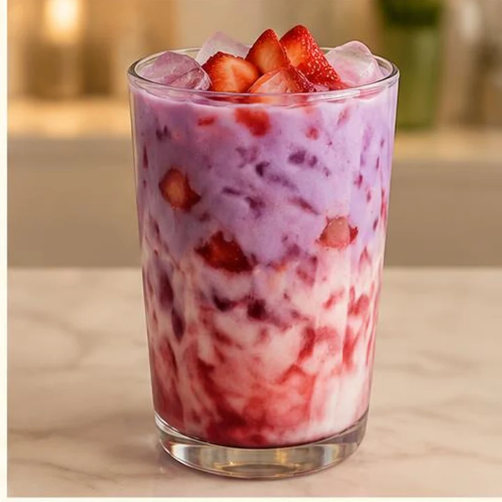 Iced Ube latte fraise